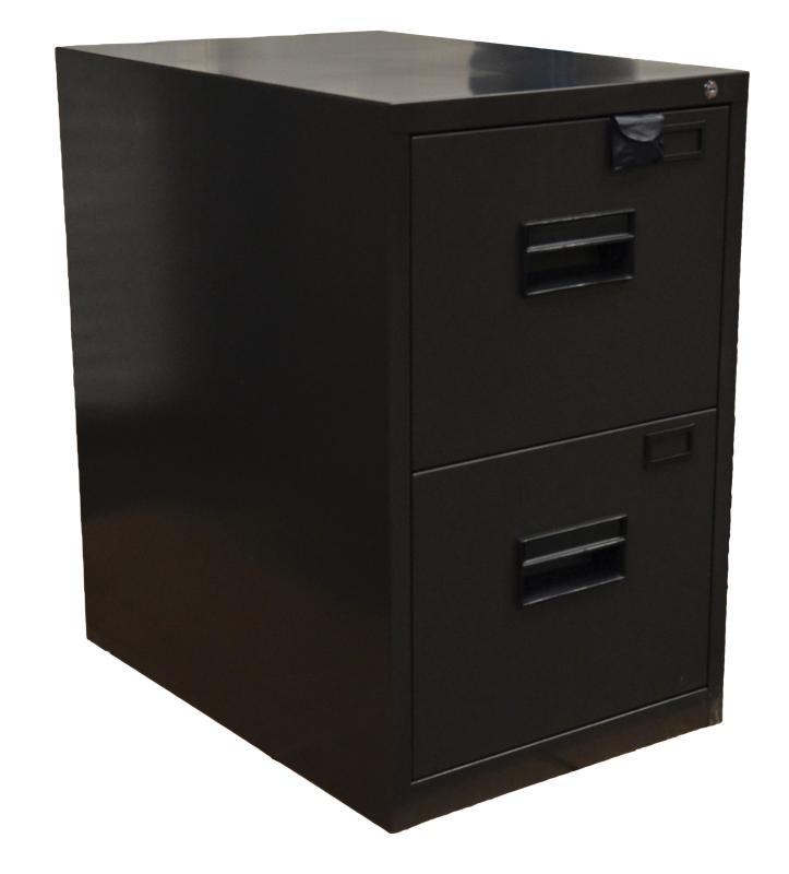 Charcoal Black Legal Vertical File Cabinet with Two Drawers